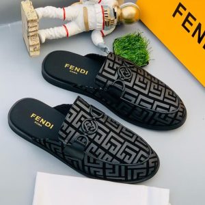 Fendi Roma men's velvet slippers