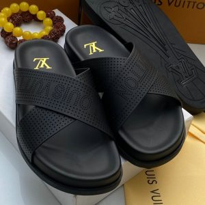 Louis Vuitton Men’s Brown Leather Slip-On – Effortless Luxury