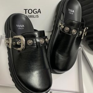 Toga Virilis Black Slingback Loafers