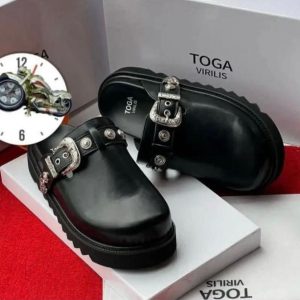 Toga Virilis Black Slingback Loafers