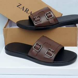 ZARA Men’s Dark Brown Slides