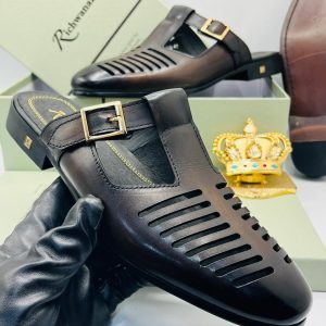 Men’s Dark Brown Leather Mules | Timeless Slip-On Elegance