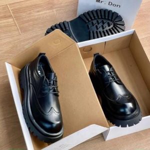 Black Leather Derby Shoes