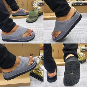 UGG Pam Men’s Suede Slides – Grey & Green Comfort Style