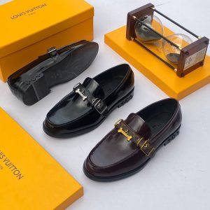 Luxury Glazed Leather Loafers with Statement Detail