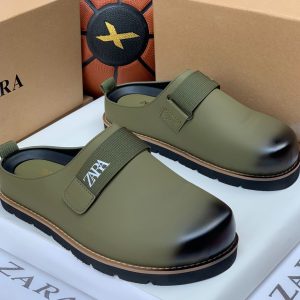 Men’s Olive Technical Mule Slip-On Sneakers