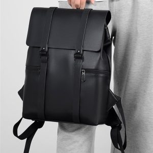 REIFOR 14.5 Inch PU Leather Laptop Backpack