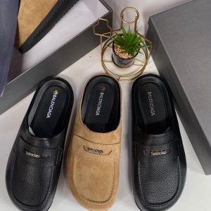 Balenciaga Suede Mule Loafers