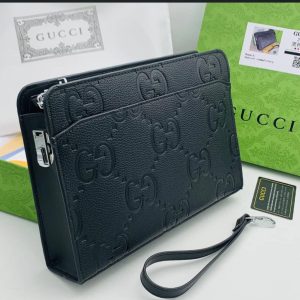 Black Embossed Leather Document Case