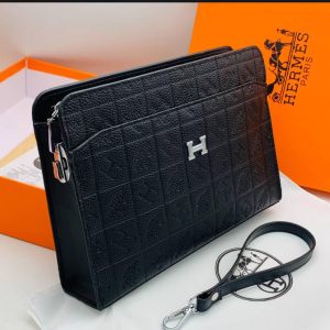 Black Leather Luxury Men’s Clutch Bag