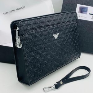 Men’s Quilted Leather Clutch Shoulder Bag
