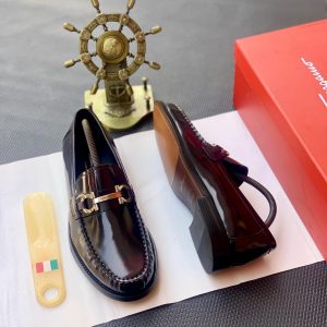 Salvatore Ferragamo Gancini Patent Leather Loafers