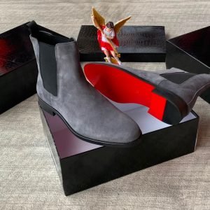 Christian Louboutin Men’s Tan Suede Chelsea Boots 3